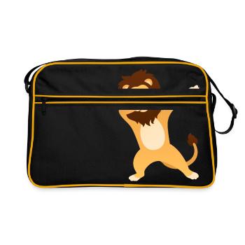 Dabbing Lion With Sunglasses - Cool Gift - Sac Retro - noir/or - Devant
