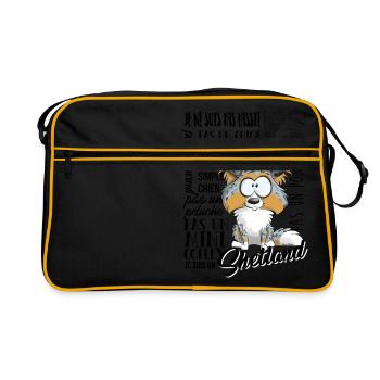 I Am Shetland - Blue Merle Tricolore FR - Retro Bag - black/gold - Front