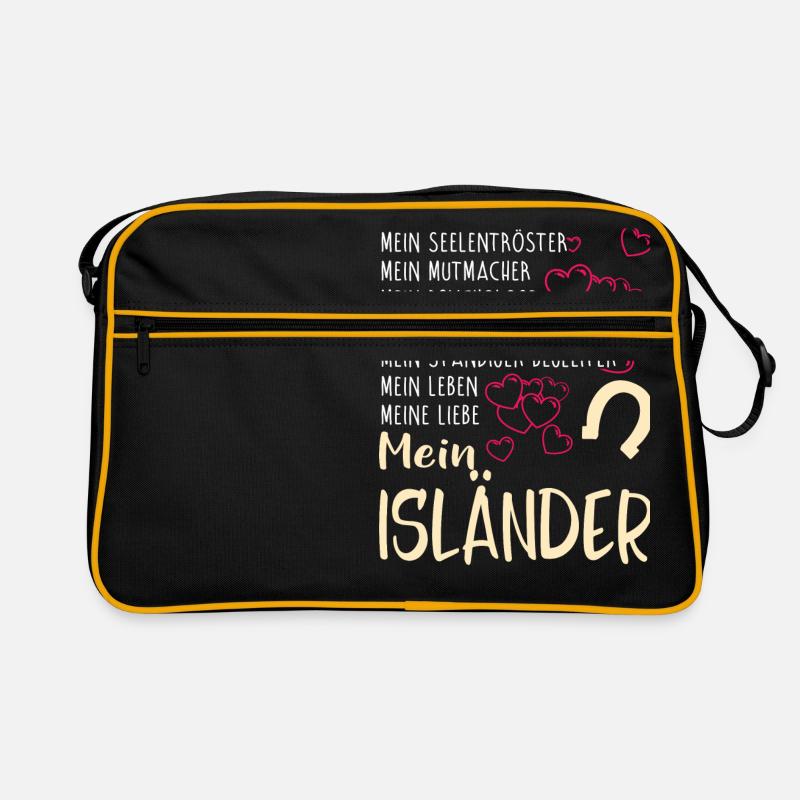 ISLÄNDER - mein - Retro Tasche - Schwarz/Gold