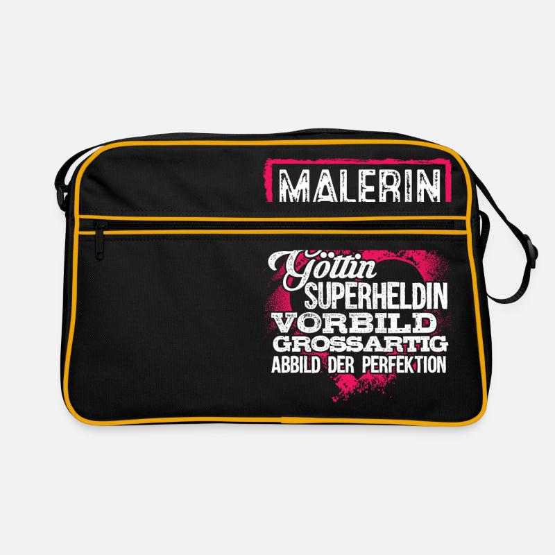 MALERIN - Duden - Retro Tasche - Schwarz/Gold