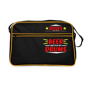 Drôle Drum Drummer Drum Gift - Sac Retro - noir/or - Devant