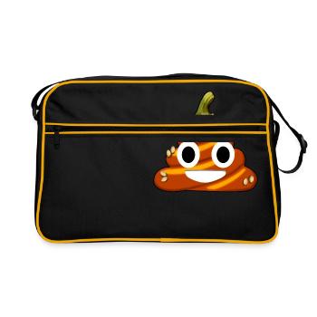 Poo pumpkin halloween poop - Retro Bag - black/gold - Front