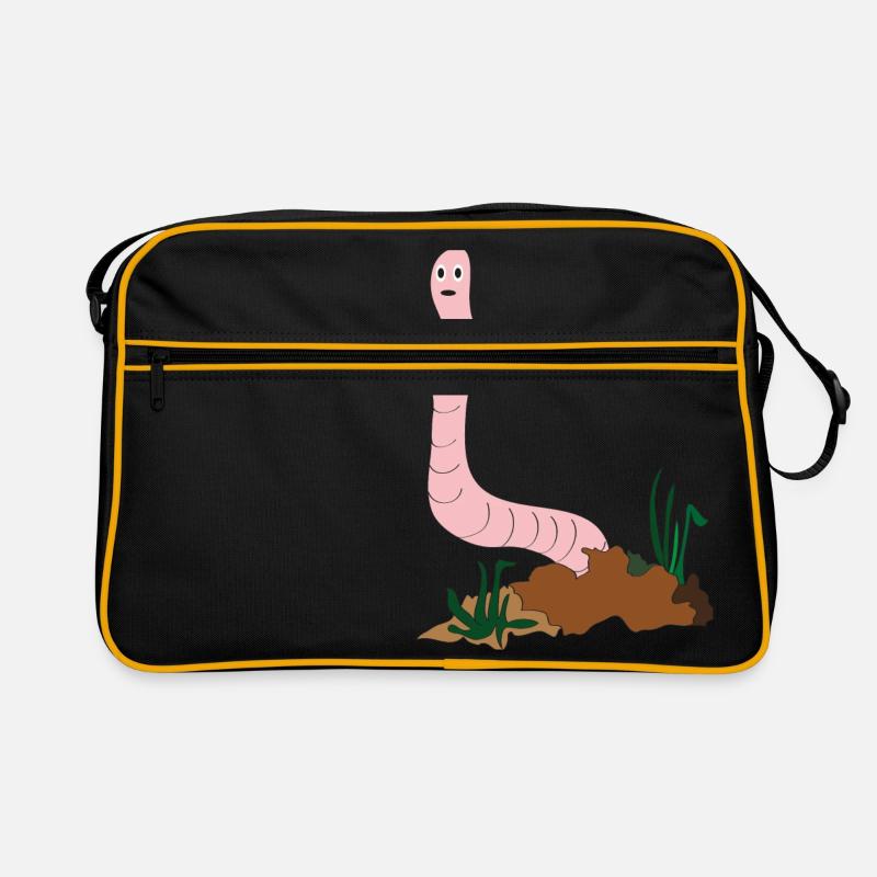 Regenwurm - Retro Tasche - Schwarz/Gold