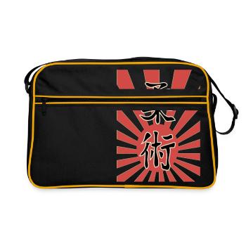 Ju Jutsu Kanji + drapeau impérial japonais - Sac Retro - noir/or - Devant