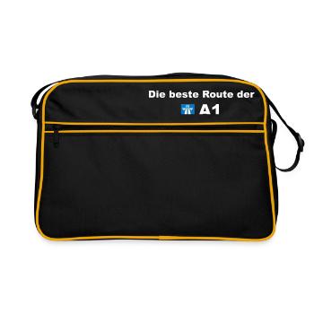Die beste Route der A1 Bremen Hamburg Geschenk - Retro Tasche - Schwarz/Gold - Vorne