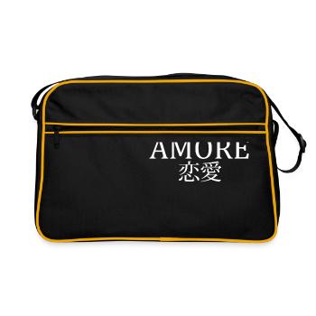 Chère Amore Caractères japonais Kanji - Sac Retro - noir/or - Devant