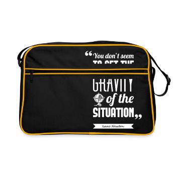 Citation Isaac Newton | Manches retroussés ♀ - Sac Retro - noir/or - Devant