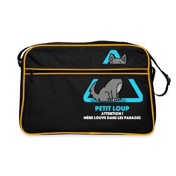 Louveteau (lettres-blanches) - Sac Retro - noir/or - Devant