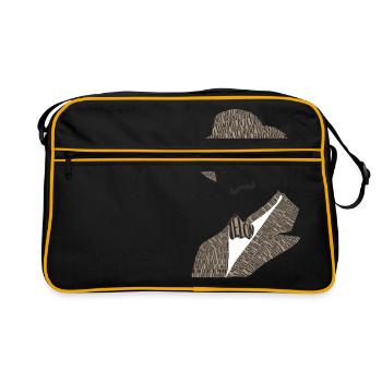 poirot agatha christie - Retro Tasche - Schwarz/Gold - Vorne