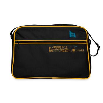 Leipzig Gewandhaus Uni Riese Geschenkidee - Retro Tasche - Schwarz/Gold - Vorne
