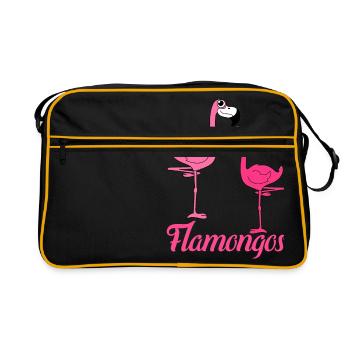 Flamongos - Retro Tasche - Schwarz/Gold - Vorne