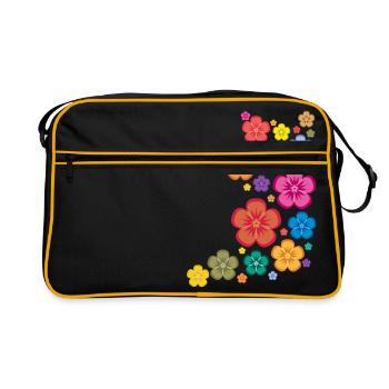 New Age Flower Power - Retro Tasche - Schwarz/Gold - Vorne
