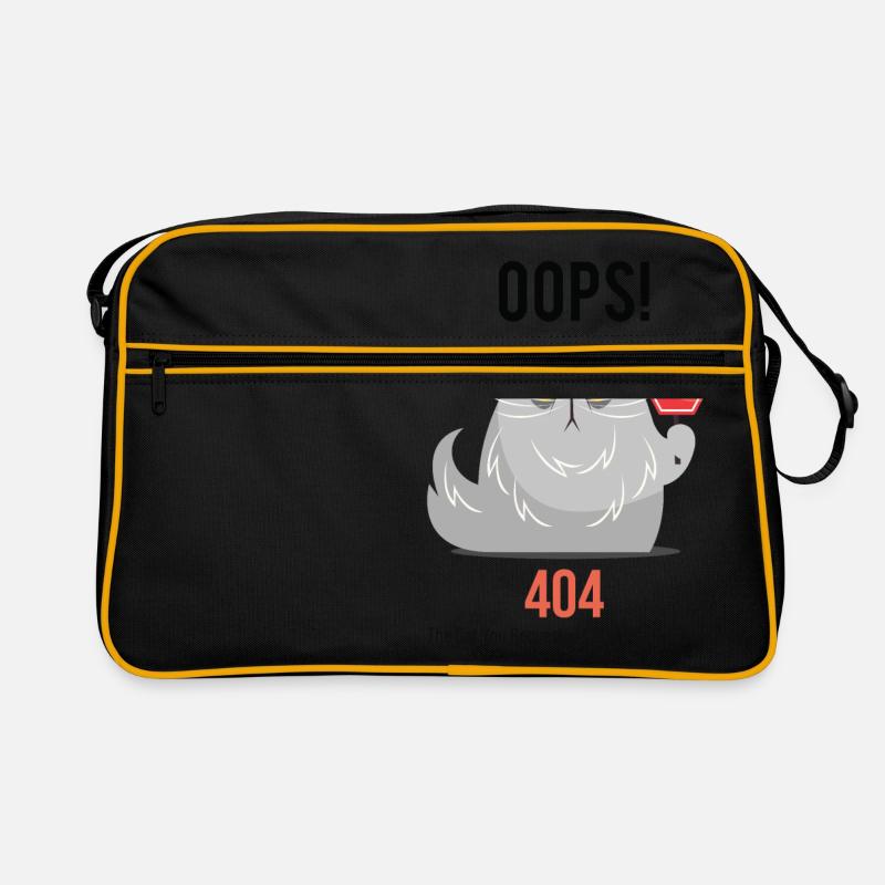 Grumpy Cat 404 - Retro Tasche - Schwarz/Gold
