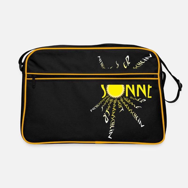Sonne Sonnenschein - Retro Tasche - Schwarz/Gold