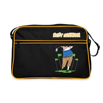 Golf - Best Grandpa on the course - Retro Bag - black/gold - Front