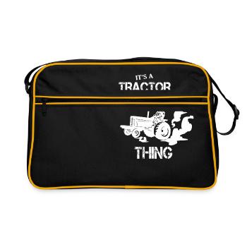 Tractor Pulling Power Full Pull Motorsport Gift - Retro Bag - black/gold - Front
