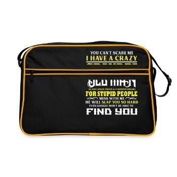 Crazy Grandpa Oldman Google Pap cadeau - Sac Retro - noir/or - Devant