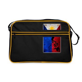 Drapeau philippin carte pilipins tagalog philippin - Sac Retro - noir/or - Devant