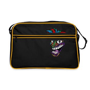 Cadeau de feuille de pot d'herbe de chanvre fumée masque de cannabis Tiki - Sac Retro - noir/or - Devant