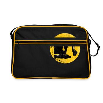 Bagger Power Shovel Kleinkind Digger Boys Geschenk - Retro Tasche - Schwarz/Gold - Vorne