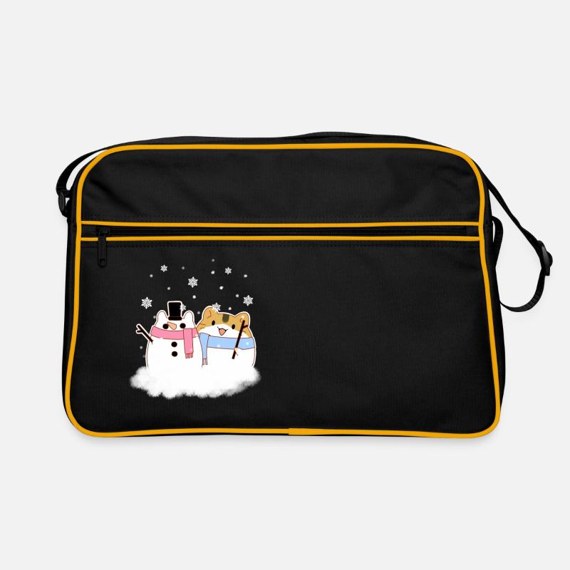 Hami mit Schneemann - Retro Tasche - Schwarz/Gold