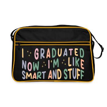 I Graduated Senior Graduation Gift Retro - Retro Bag - black/gold - Front