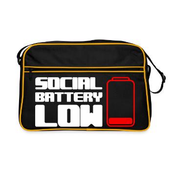 Geek Low Social Batterie - Retro Tasche - Schwarz/Gold - Vorne