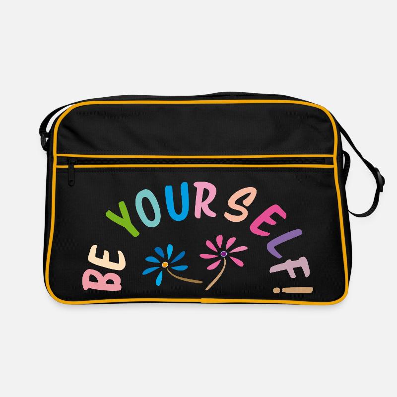 be yourself - Retro Tasche - Schwarz/Gold