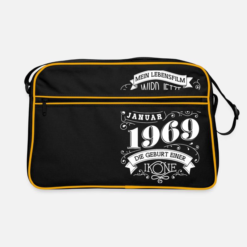 Januar 1969 Die Geburt einer Ikone - Retro Tasche - Schwarz/Gold
