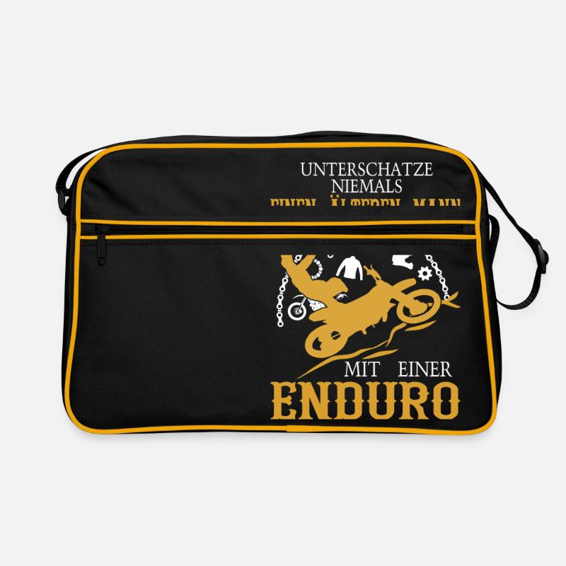 Älterer Mann Enduro Retro Tasche