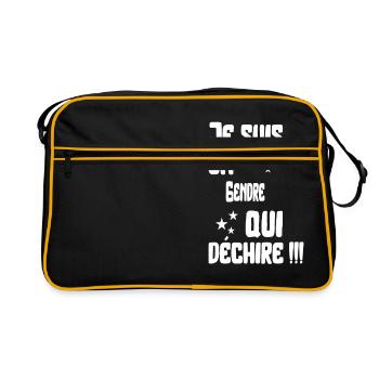 Gendre qui déchire cadeau - Sac Retro - noir/or - Devant