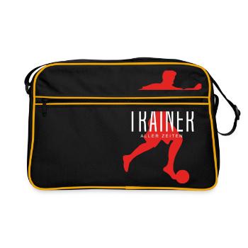 Bester Trainer aller Zeiten Fußball Trainer Shirt - Retro Tasche - Schwarz/Gold - Vorne