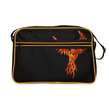 Feuer phoenix - Retro Tasche - Schwarz/Gold - Vorne