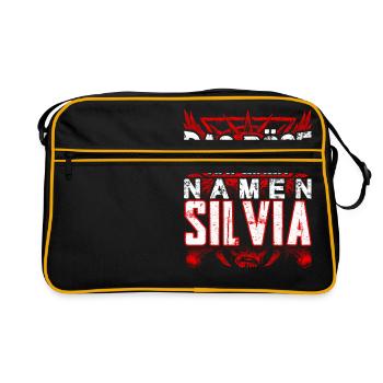 SILVIA - böse - Retro Tasche - Schwarz/Gold - Vorne