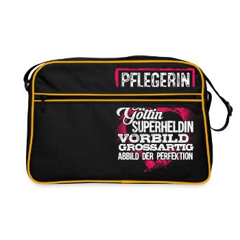 PFLEGERIN - duden - Retro Tasche - Schwarz/Gold - Vorne