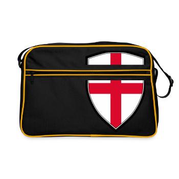 ANGLE FLAG SHIELD - Sac Retro - noir/or - Devant