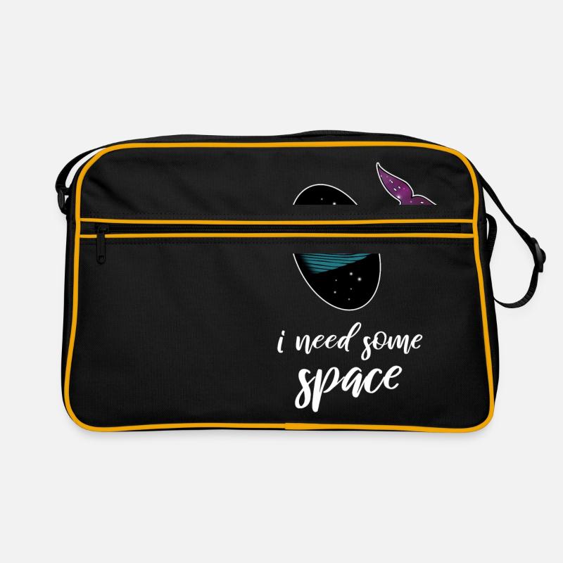 I need some space: whale space Space Galaxy - Retro Bag - black/gold