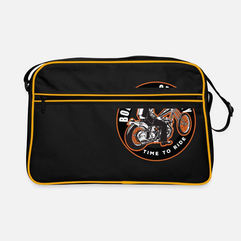 Bobber Germany - Chopper Motorrad Racing HD Custom - Retro Tasche - Schwarz/Gold