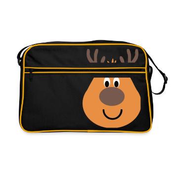 christmas snow reindeer - Retro Bag - black/gold - Front