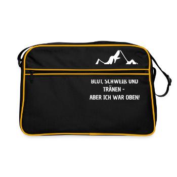 Ich war oben! - Retro Tasche - Schwarz/Gold - Vorne