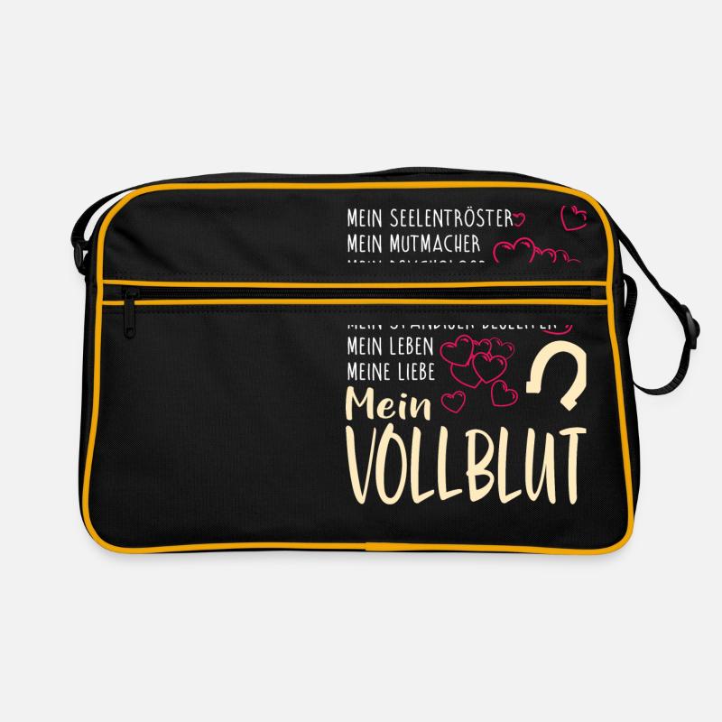 VOLLBLUT - mein - Retro Tasche - Schwarz/Gold