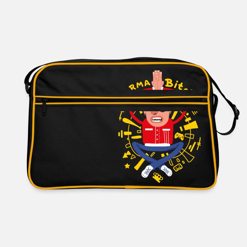 Meditierender Punk - Retro Tasche - Schwarz/Gold