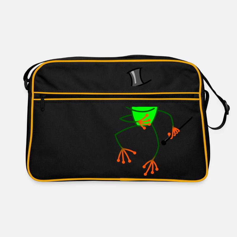 Tanzender Frosch - Retro Tasche - Schwarz/Gold