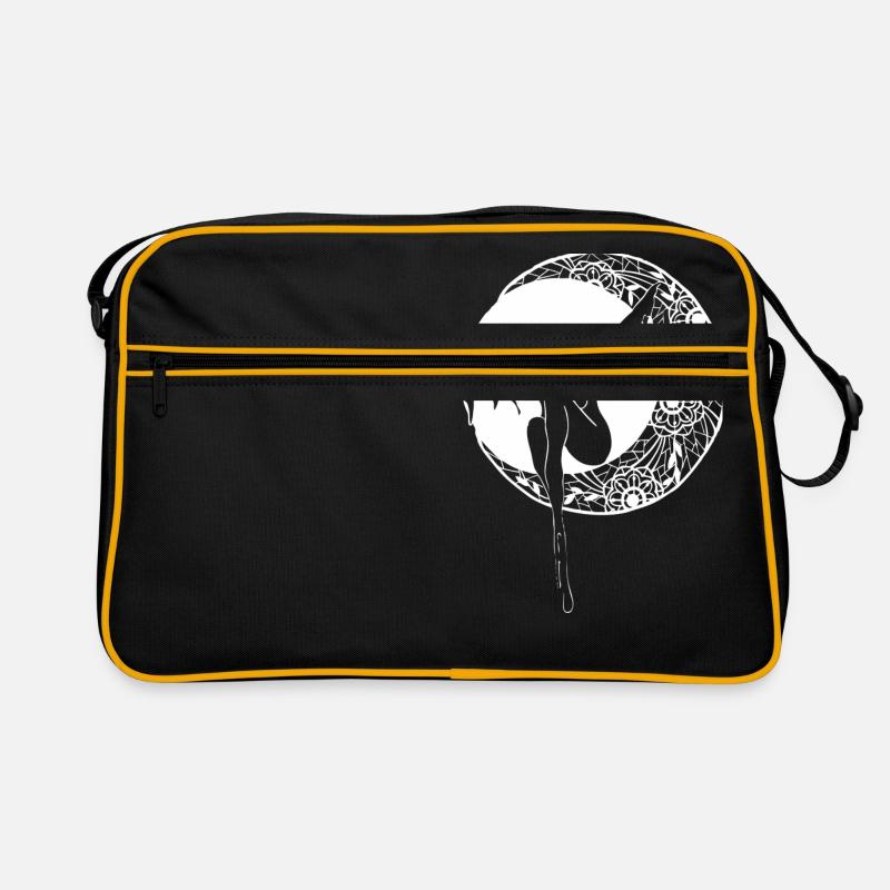 Mond der Spitze - Retro Tasche - Schwarz/Gold