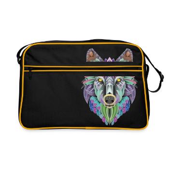 totem of the wolf - Retro Bag - black/gold - Front