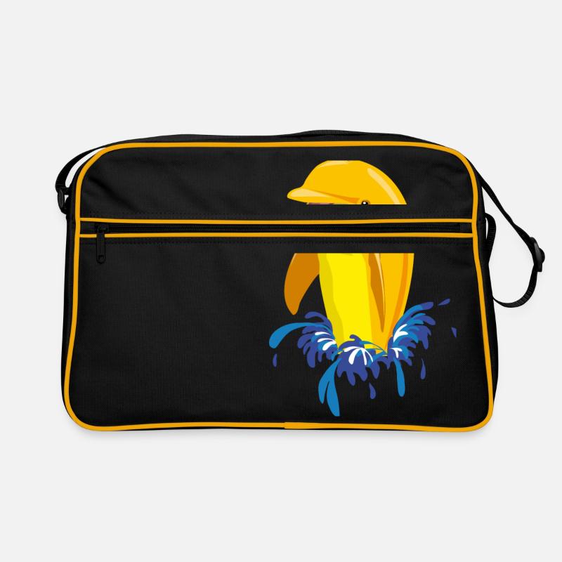 Dolphin yellow splashes Retro Bag