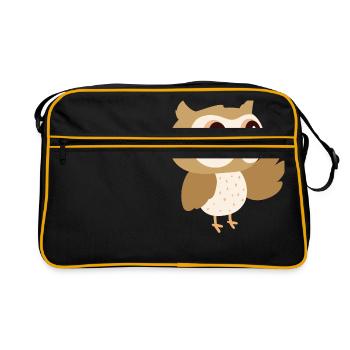 Chouette douce - Sac Retro - noir/or - Devant