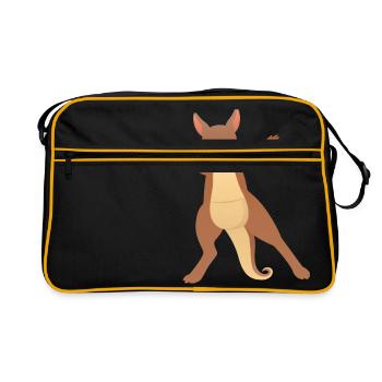 Kangaroo Dab Dance - Retro Tasche - Schwarz/Gold - Vorne
