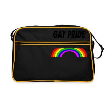 drapeau de la fierté gay - Sac Retro - noir/or - Devant
