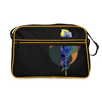 Colorful feather - Retro Bag - black/gold - Front